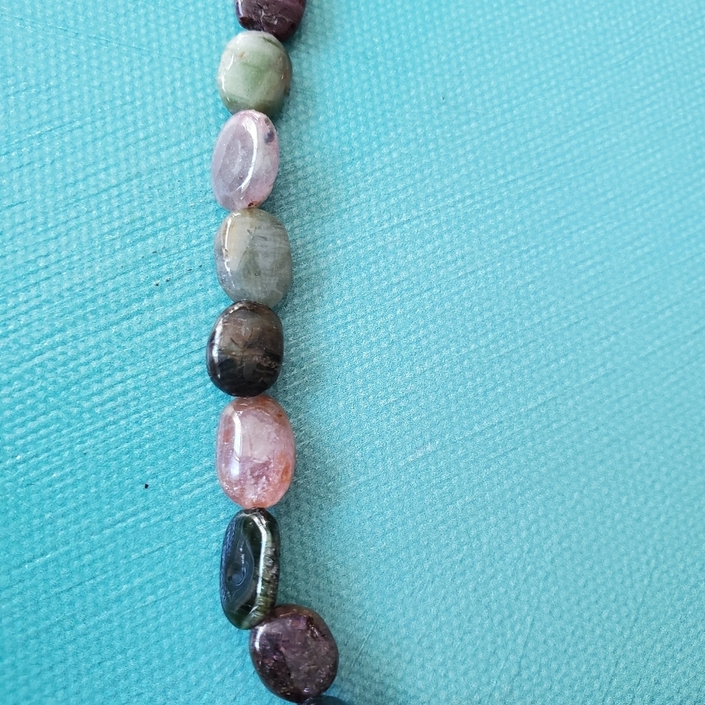 Tourmaline Necklace w/ Glass Cabochon & Bracket - Picture 7 of 16